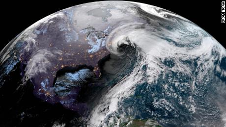 Image of Earth's Atmosphere during Bomb Cyclone event.