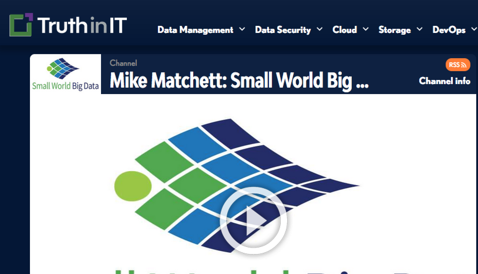 Screenshot of Small World Big Data on TruthInIT.com platform